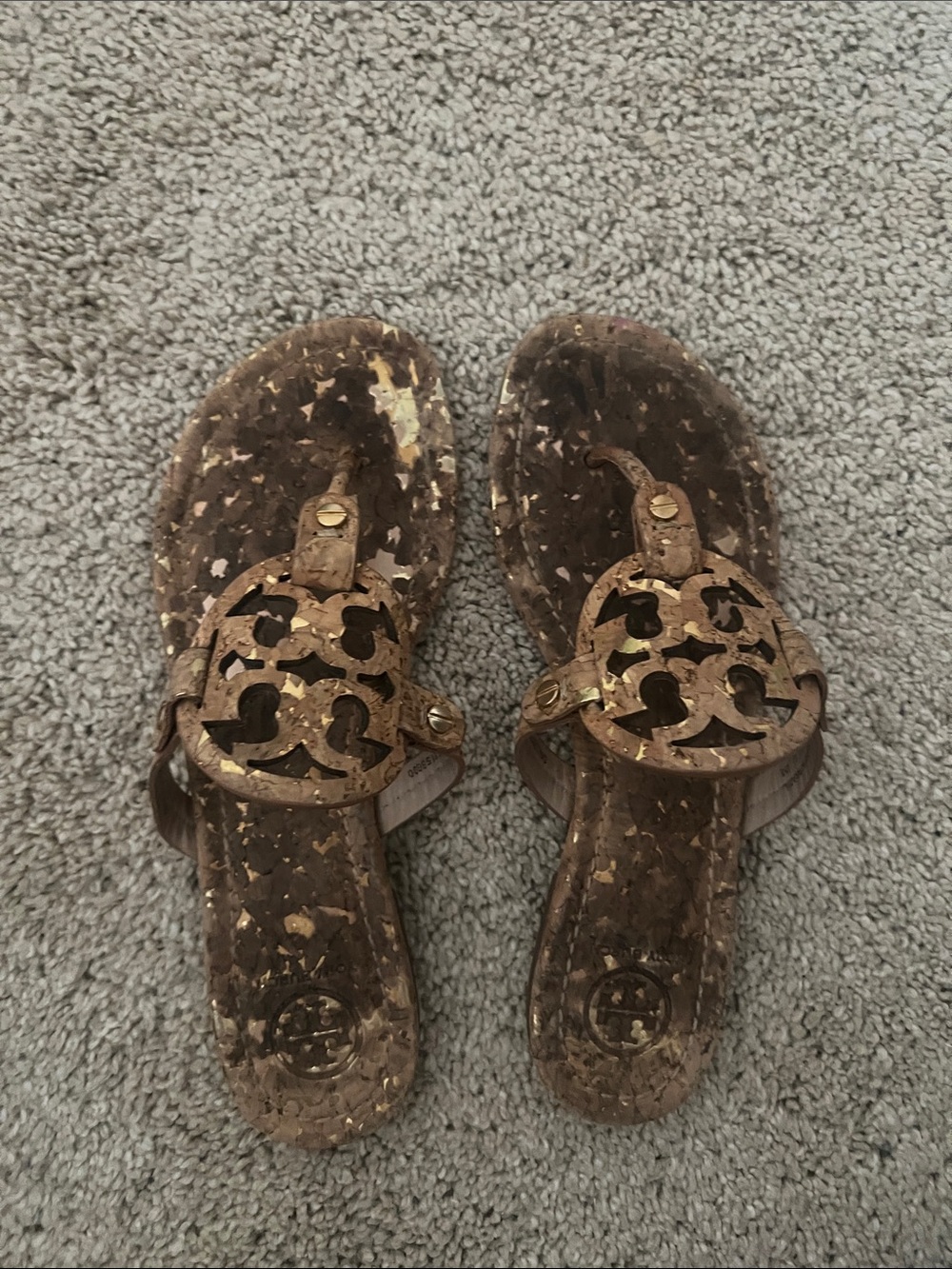 Tory Burch Cork Miller Cutout Thong Sandals